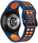 RMPACK 22mm Samsung Galaxy Watch 5 44mm / Watch 5 40mm / Watch 5 Pro 45mm Óraszíj Pótszíj Szilikon SportLife Series DUAL-HOLE Sötétkék/Narancssárga
