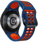 RMPACK 22mm Samsung Galaxy Watch 5 44mm / Watch 5 40mm / Watch 5 Pro 45mm Óraszíj Pótszíj Szilikon SportLife Series DUAL-HOLE Sötétkék/Piros