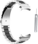 RMPACK 20mm Samsung Galaxy Watch 5 44mm / Watch 5 40mm / Watch 5 Pro 45mm Óraszíj Fémszíj Pótszíj Elegant Man Series Ezüst/Fekete