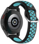 RMPACK Samsung Galaxy Watch4 Classic 46mm, 44mm Óraszíj Szilikon Pótszíj Sport Hollow Style Fekete/Cián