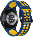 RMPACK 22mm Samsung Galaxy Watch 5 44mm / Watch 5 40mm / Watch 5 Pro 45mm Óraszíj Pótszíj Szilikon SportLife Series DUAL-HOLE Sötétkék/Sárga
