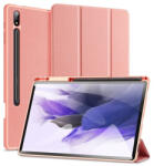 Samsung Tab S9 Plus 12.4 / Tab S10 Plus 12.4 SM-X810 / X816B / X820 / X826B, mappa tok, Trifold, érintőceruza tartó, Dux Ducis Domo, rózsaszín - mobilkozpont