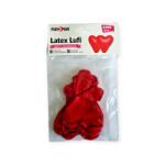 FUNDRAG Szív alakú gumi lufi piros 25cm 8db/cs
