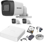 Hikvision 2 MP Silver Acusense Prémium Kamera Rendszer 3 db Kamerával és 500 GB HDD-vel