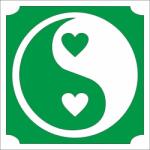 Mk Kreatív 5x5 cm-es Csillámtetoválás sablon - 296 Yin Yang szív (Mk5296)