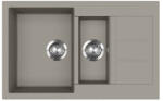 Evido Cubo 6S Compact gránit mosogató, kompakt kialakítás, forgatható kivitel, gyümölcsmosó, 800 x 500 mm /platina/ (CUBO 6S COMPACT PLATINA)