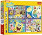 Trefl 4 x 250 db-os puzzle - Spongyabob különös világa (13342) (13342)