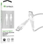 Lamtech Cablu Date si Incarcare Lamtech, Type-C la Type-C, Incasabil, 1m, Alb