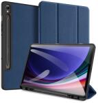 Dux Ducis DUCIS DOMO husă verticală, cu efect de piele (FLIP activ, deschidere laterală, TRIFOLD, suport de birou, model textil) BUTTON BLUE GP-149758 (GP-149758)