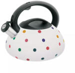 Klausberg KB-7074 Színváltó Teáskanna, Sípszóval, Fehér-Fekete Pöttyös, 3.0L
