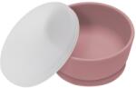 AppeKids Bol din silicon cu ventuza si capac 6 luni+ Old Rose, 1 bucata, Appekids