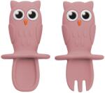 AppeKids Set tacamuri din silicon Owl Old Rose 6 luni+, 1 bucata, Appekids