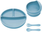AppeKids Set pentru diversificare Basic Aqua Blue, 1 bucata, Appekids Set pentru masa bebelusi