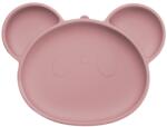 AppeKids Farfurie din silicon cu ventuza Panda Old Rose 6 luni+, 1 bucata, Appekids