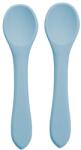AppeKids Set lingurite din silicon Aqua Blue 6 luni+, 2 bucati, Appekids
