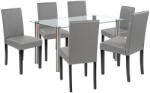 Leziter Cadiz 6+1 étkező garnitúra fehér-szürke (LUA140W_LKE-GR_6) - homelux