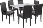 Leziter Megan 6+1 étkező garnitúra fehér-fekete (LEAB140-WH_LKE-BL_6) - homelux