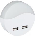 V-TAC LED Aljzatos éjszakai lámpa alkonyatérzékelővel 2xUSB LED/0, 45W/230V 3000K 505 (VT2082)