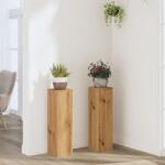 vidaXL 2 db kézműves tölgy szerelt fa növénytartó állvány 17x17x60 cm (852941) - vidaxl