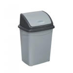  Billenőfedeles szemetes kuka, műanyag, szürke/antracit, 50 L