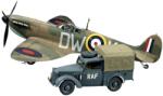 TAMIYA Model de asamblare TAMIYA Militar: Mașini - Supermarine Spitfire Mk. I și Light Utility Car 10HP Tilly (TAM25211)