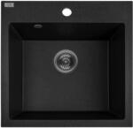 Laveo SRA_710B - LAVEO Alena 50 egymedencés gránit mosogató 490X490 matt fekete (SRA_710B)