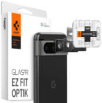 Google Pixel 8, Kamera lencsevédő fólia, ütésálló fólia, Tempered Glass (edzett üveg), Spigen Glastr Ez Fit Optik, fekete, 2 db / csomag