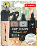STABILO Szövegkiemelő Stabilo Boss Original NatureCOLORS 4 db-os klt. (bőrszín, meleg szürke, földzöld, fekete) (70/4-2-5)