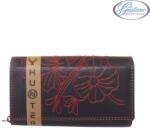  Női bőr pénztárca - fekete-piros