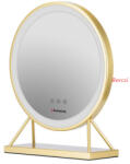 Humanas HM04 kerek álló smiktükör, 40 cm átmérő, LED, integrált érintő gombok, 3 színhőmérséklet, arany (HUHS2855 GOLD) - berczitech