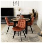  Scaun Bucatarie Si Dining RICK Catifea Scortisoara/Negru