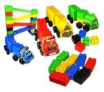 BJ PLASTIK Set constructie cuburi mari, cu vehicule, 103 piese, Educational Blocks (100133)