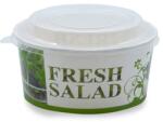 GIMI GYM Set 50 Boluri pentru salata din carton, cu capac, Capacitate 1100 ML, Model Fresh, meniu fast food la pachet (90590)