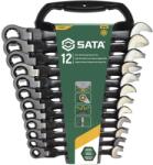 SATA csuklós racsnis csillag-villáskulcs készlet 12 részes (8-19) mm Black Edition (ST08033)