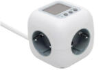  Home CUBE2P kocka elosztó, fogyasztásmérővel, max. 3680 W, 3 aljzat gyermekvédelemmel, 1, 5 m hosszú vezeték (CUBE2P) - elektrikstore