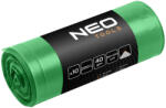 NEO TOOLS Szemeteszsák 200l, 90x120cm, zöld, erősített húzószalagos, vastagság: 40mic, 10db (15-992) - szerszamhaz