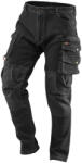 NEO TOOLS Farmer munkásnadrág, Denim, fekete, 98% pamut, térdvédő zseb, gombos oldalzsebek, 255 g/m2, S (81-236-S) - szerszamhaz