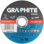 GRAPHITE Vágókorong, fémhez, 125 x1x 22.2 mm, 41 A60-T-BF, 10db (55H578) - szerszamhaz