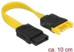 Delock SATA 6 Gb/s-s bővítőkábel csatlakozódugóval > SATA-s, csatlakozóhüvellyel, 10 cm, sárga (DL83948) (DL83948)