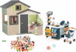 Smoby Set Căsuța Prietenilor cu ușă mare și magazin cu frigider Friends Evo Life Playhouse Smoby extensibilă și alimente (SM810206-29) Casuta pentru copii