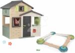 Smoby Set căsuța Prietenilor cu ușă mare și pistă distractivă Friends Evo Life Playhouse Smoby extensibilă (SM810206-12) Casuta pentru copii