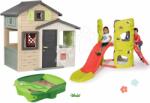 Smoby Set Căsuța Prietenilor cu ușă mare și pereți de cățărat Friends Evo Life Playhouse Smoby cu tobogan și nisipar extensibilă (SM810206-31) Casuta pentru copii