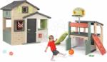 Smoby Set căsuța Prietenilor cu ușă mare și centru de joacă Friends Evo Life Playhouse Smoby cu baschet și tobogan extensibil (SM810206-9) Casuta pentru copii