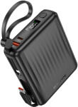 BOROFONE Power Bank 15000mAh BJ70A Vigorous - USB + Type C - QC 3.0 PD 20W Type C és Lightning kábelekkel fekete