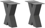 vidaXL 2 db antracit acél dohányzóasztal lábak X-alakú 40x(30-31) cm (VD4012934)
