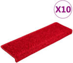 vidaXL Prémium Piros Lépcsőszőnyeg - 20 db - 65x21x4 cm (VD3365857)