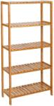 VASBÚTOR Bambusz fürdőszobai tároló, 5 szintes tároló polcok 60 x 26 x 130 cm