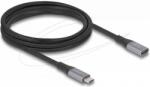 Delock Удължителен кабел USB-C, 40 Gbps, PD 240W, 2 м, сив (DELOCK-81202) - cybertrade