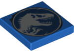 LEGO® Alkatrészek (Pick a Brick) Kék 2x2 Csempe Jurassic World Logóval 6221852 (6221852)