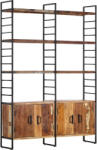 vidaXL 4 szintes tömör újrahasznosított fa könyvespolc 124x30x180 cm (VD284415)